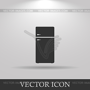 Icon of refrigerator on Glossy Button. Eps-10 - vector clip art