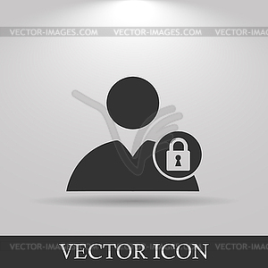 User icon, lock icon - vector clip art