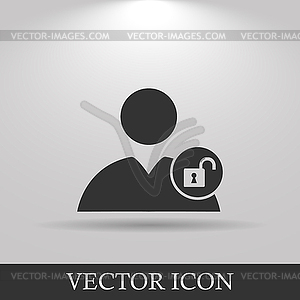 User icon, lock icon - vector clipart