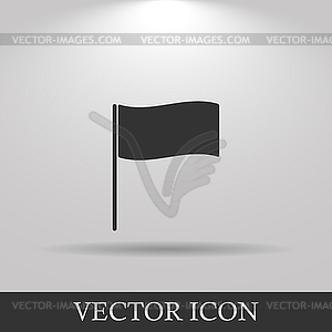 Flag icon. Location marker symbol. Flat design style - vector image