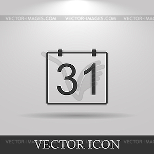 Calendar icon, . Flat design style - vector image