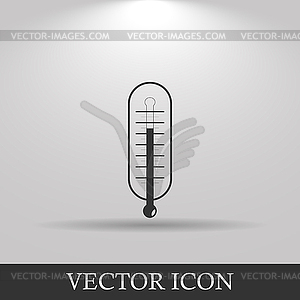 Flat style with long shadows, thermometer icon  - vector clip art