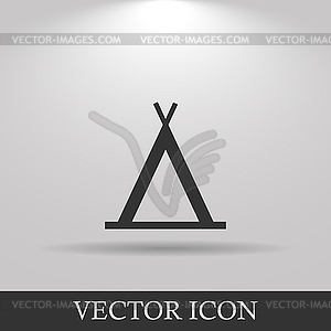 Camp icon. Flat design style - vector image