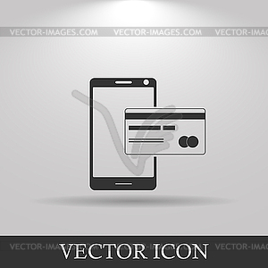 Mobile payment icon - vector clip art