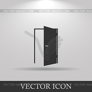 Door icon. Flat design style - vector clip art