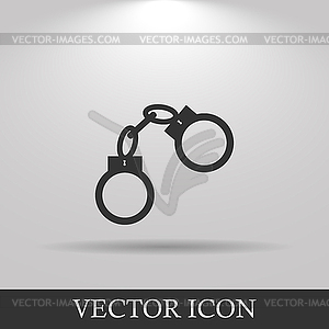 Handcuffs icon. Flat design style - vector clipart