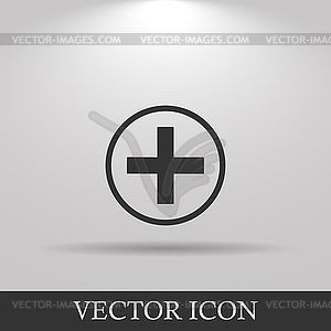 Medical sign in glossy button - vector image