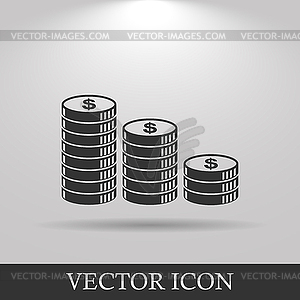 Stack of coins icon - vector clipart