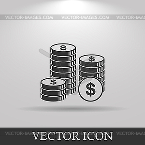 Stack of coins icon - vector image