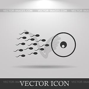 Sperm and egg cells thin line icon - vector EPS clipart