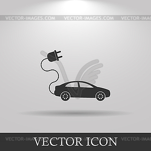 Electric car icon. Flat design style - royalty-free vector image