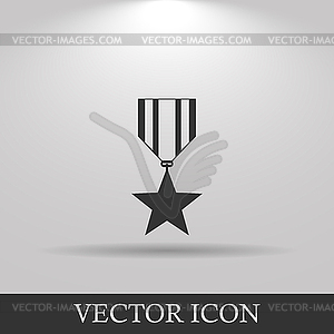 Medal icon. Flat design style - vector image