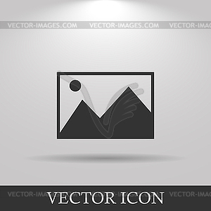 Photo picture web icon in flat style - vector image