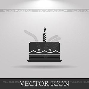 Birthday cake web icon - vector image