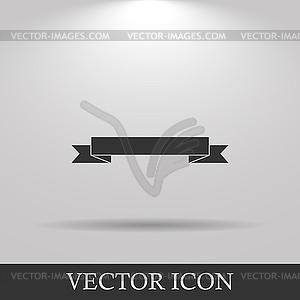 Flat ribbon icon - vector image