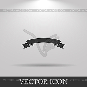Flat ribbon icon - vector clipart