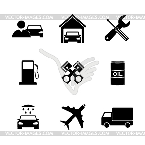 Transportation icons. Flat design style - vector image