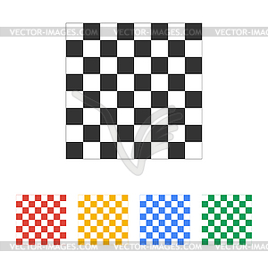 Wooden chess board. flat view of top - vector image