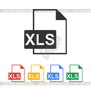 Xls icon. Flat design style - vector clipart