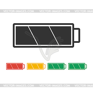 Battery icon. Flat design style - vector clip art