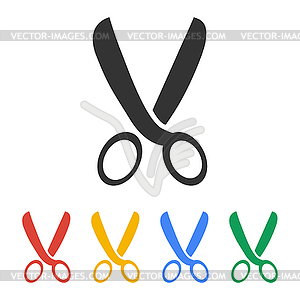 Scissors icon, . Flat design style - vector clipart