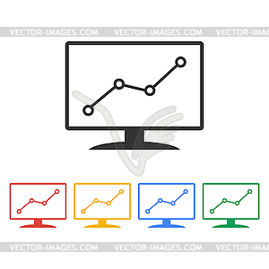 Computer monitors with different graphs - vector image