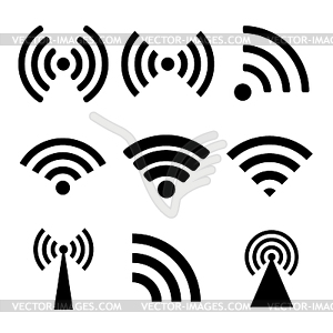 Wireless technology. Flat design style - vector clipart