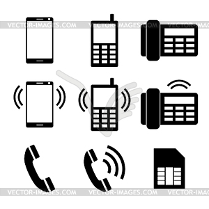 Phone Icon set - vector clipart