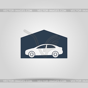 Car garage . Flat design style - vector clip art