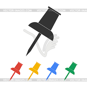 Push pin icon - vector image