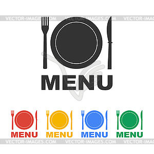 Menu with cutlery sign - vector EPS clipart