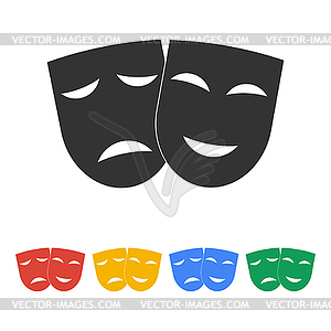 Theater icon with happy and sad masks - vector clip art