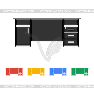 Table icon. Flat design style - vector clipart