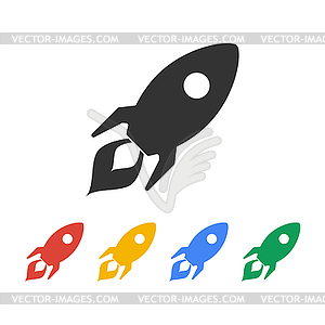 Rocket icon. Flat design style - vector clipart