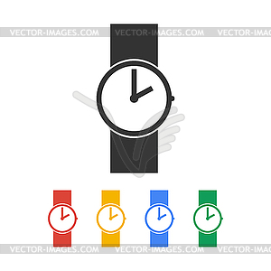 Wristwatch icon. Flat design style - vector clipart