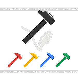 Hammer icon. Flat design style - vector EPS clipart