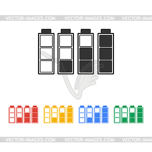 Set of battery charge level indicators - vector image