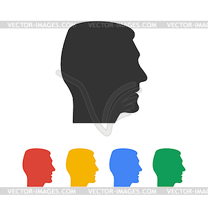 Head icon. Flat design style - vector clipart