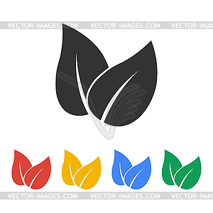 Leaf icon design. Flat design style - vector clipart