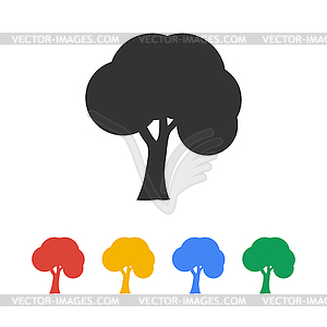 Trees icons. Flat design style - vector image