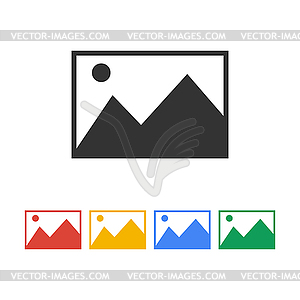 Photo picture web icon in flat style - vector clipart