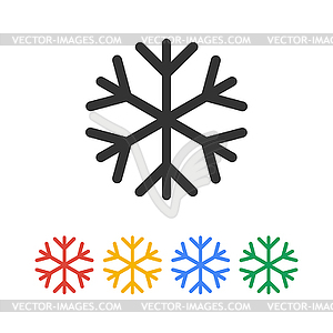 Snowflake flat icon - vector image