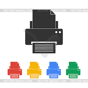 Print icon. Flat design style - vector clipart