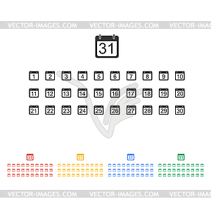 Flat calendar icon - vector clipart