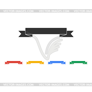 Flat ribbon icon - vector image