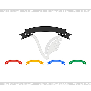 Flat ribbon icon - vector clipart