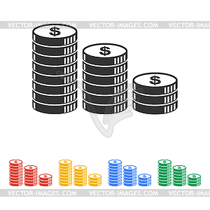 Stack of coins icon - vector EPS clipart