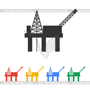 Oil platform icon - vector clip art