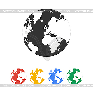 Pictograph of globe - color vector clipart