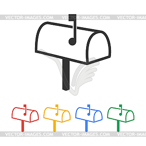 Mailbox Icon. Flat design style - vector clip art